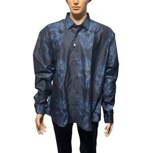 MAC#OO Italian Engineered Fabric Shirt With Hidden Skulls Size 3X
